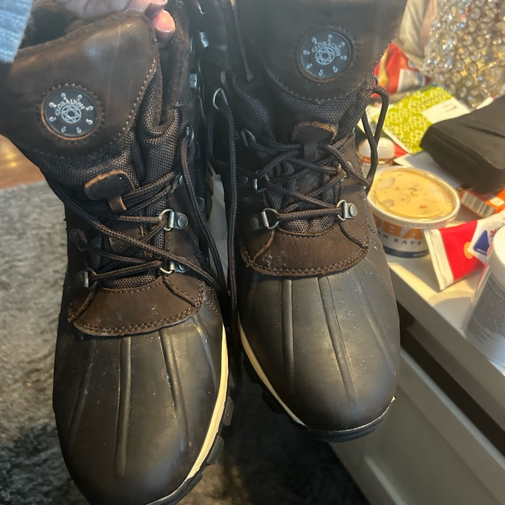 Global Win Men's Black and Brown Rain Boots - Picture 3 of 6
